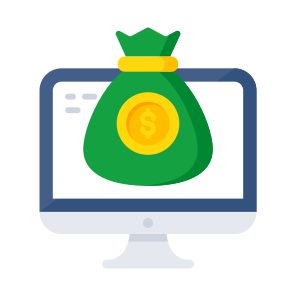 Online Money, Online Cash, Online Investment, Online Economy, Online Currency icon