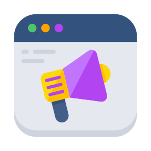 Web Promotion, Web Publicity, Online Campaign, Online Marketing, Online Announcement icon