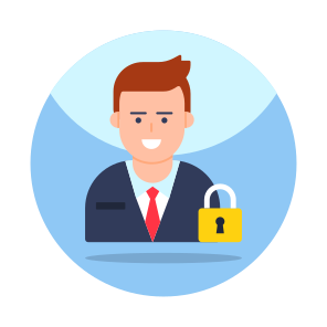User Security, User Protection, Personal Security, Personal Protection, Secure Avatar icon