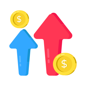 High Dollar Value, Dollar Value Increase, Money Value Increase, Inflation, High Currency Value icon