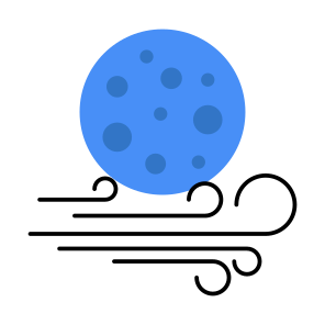 Windy Night, Nighttime, Weather Forecast, Overcast, Meteorology icon