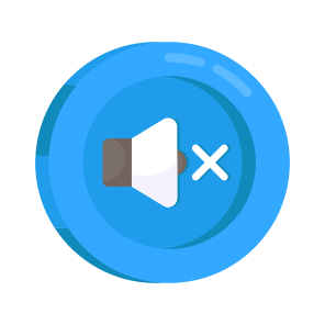 Mute, No Volume, No Sound, No Noise, No Speaker icon