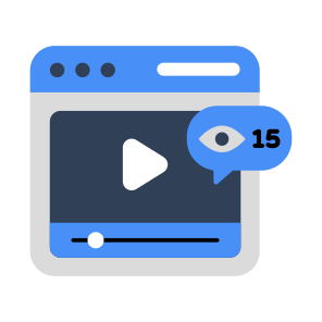 Online Videos, Video Streaming, Play Video, Video Views, Media icon