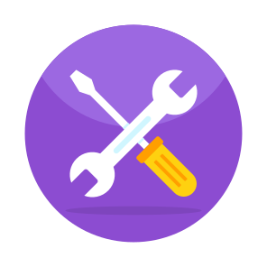Technical Tools, Technical Equipment, Repair Tools, Repair Equipment, Screwdriver With Wrench, icon