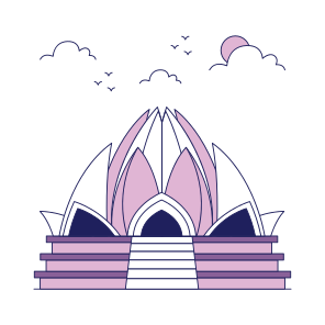 Landmark, Monument, Building, Architecture, Lotus Temple icon