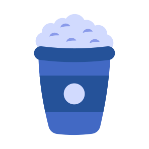 Popcorn Bucket, Cinema Snack, Edible, Corn Kernels, Food icon