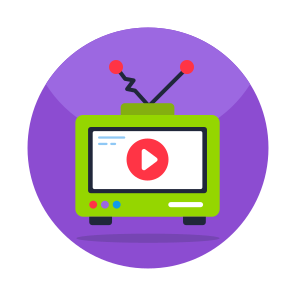 Tv Video, Television Video, Broadcast Media, Tv Channel, Tv Transmission icon