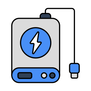 Power Bank, Energy Reservoir, Energy Accumulator, Portable Charging, Electronic icon