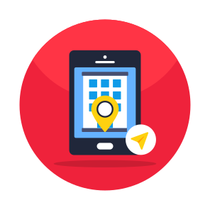 Mobile Building Location, Mobile Direction, Gps, Navigation, Geolocation, icon