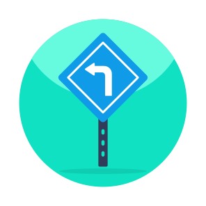 Turn Left Direction Board, Roadboard, Signboard, Info Board, Directional Board icon