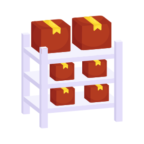 Parcel Racks, Parcel Shelves, Package Racks, Package Shelves, Logistic icon