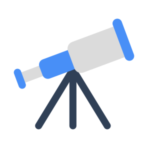 Telescope, Spyglass, Field Glasses, Space, Science icon
