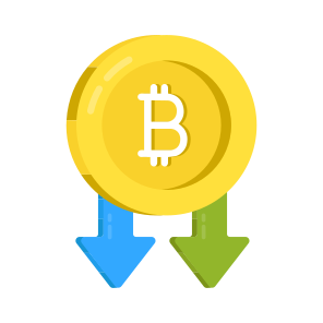 Bitcoin Loss, Cryptocurrency Loss, Crypto Fall, Btc Fall, Bitcoin Chart icon