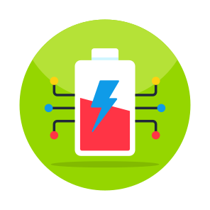 Battery, Rechargeable Battery, Battery Status, Battery Network, Battery Connections icon