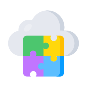 Cloud Puzzle, Cloud Jigsaw, Cloud Technology, Cloud Computing, Cloud Service icon