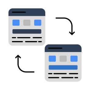 Website Transfer, Webpage Transfer, Web Transfer, Website Exchange, Webpage Exchange icon