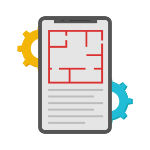 Mobile Blueprint, Construction Plan, Construction Map, Home Sketch, House Sketch icon