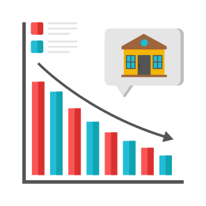 Property Analytics, Property Infographic, Property Statistics, Estate Analytics, Estate Value Decrease, icon