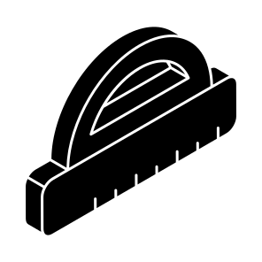 Protractor, Geometry Tool, Geometry Equipment, Stationery, Scale icon