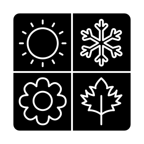 Seasons, Winter, Summer, Autumn, Spring, Meteorology icon