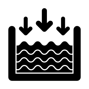 Water Level Down, Sea Water, Ocean Height, Less Water, Flood Height, icon