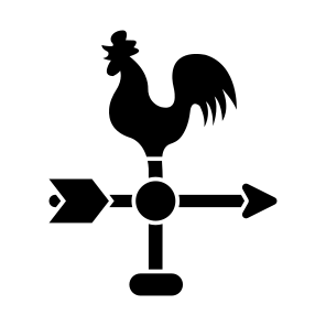 Weathervane, Weathercock, Rooster Wind Vane, Meteorology, Forecast icon