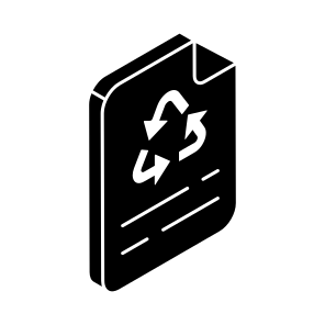 Paper Recycling, Paper Refresh, Paper Reload, Paper Reprocess, Paper Renewable icon
