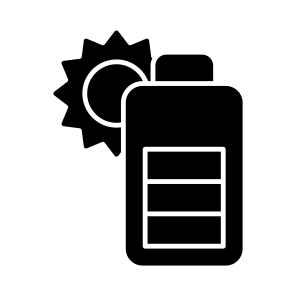 Solar Battery, Rechargeable Battery, Electric Battery, Energy Accumulator, Battery Status, icon