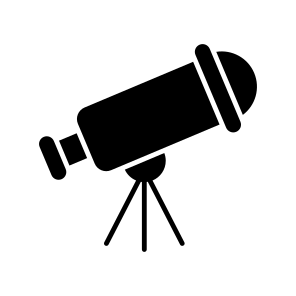 Telescope, Spyglass, Field Glasses, Space, Science icon
