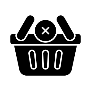 Shopping Basket, Shopping Bucket, Remove From Basket, Remove Bucket, Commerce icon