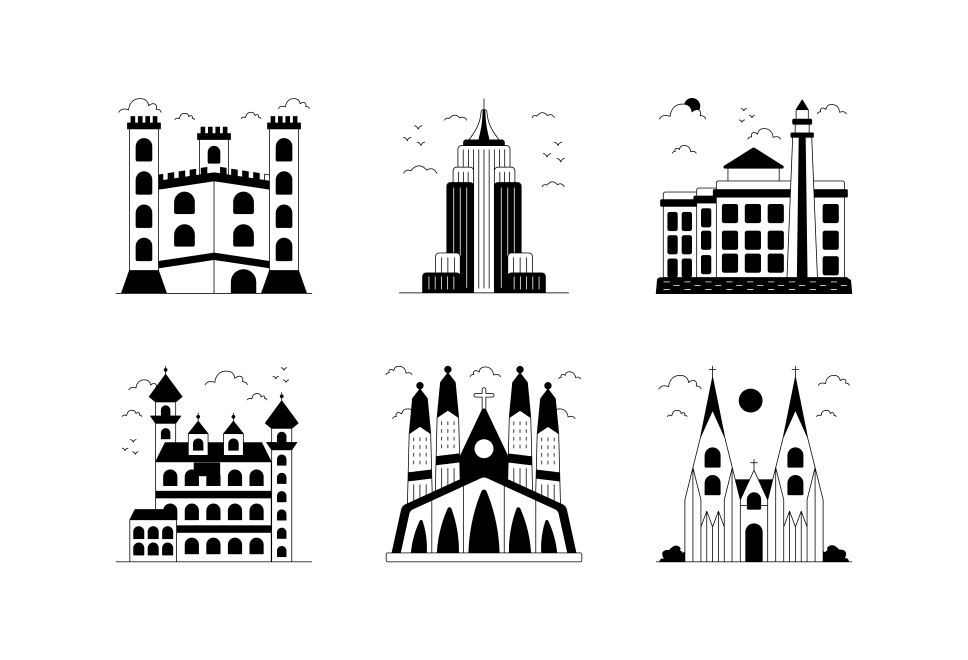Landmark of Worlds Solid Icon Large Set Preview
