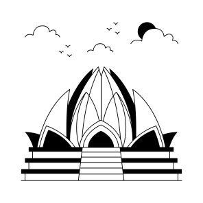 Landmark, Monument, Building, Architecture, Lotus Temple icon