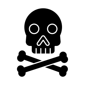 Danger, Crossbones, Skull, Cranium, Skeleton icon
