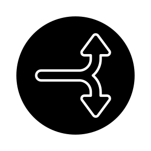 Directional Arrow, Navigational Arrow, Arrowhead, Pointing Arrow, Split Right Arrows icon