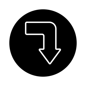 Directional Arrow, Navigational Arrow, Arrowhead, Pointing Arrow, Turn Down Arrow icon