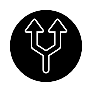 Directional Arrow, Navigational Arrow, Arrowhead, Pointing Arrow, Y Intersections icon
