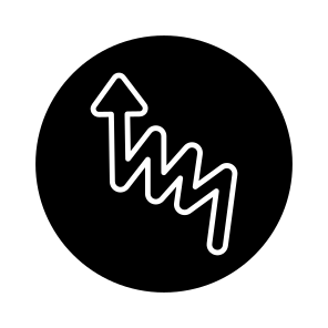 Directional Arrow, Navigational Arrow, Arrowhead, Pointing Arrow, Zigzags Upward Arrow icon