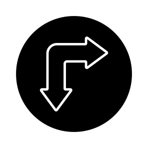 Directional Arrow, Navigational Arrowss, Arrowhead, Pointing Arrow, Right And Down Arrows icon
