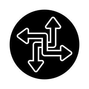 Directional Arrows, Navigational Arrow, Arrowhead, Pointing Arrow, Four Way Arrows icon