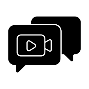Video Chatting, Video Communication, Video Conversation, Video Message, Video Text, icon