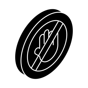 No Hand, Stop Hand, Hand Forbidden, Hand Prohibition, Hand Gesture icon