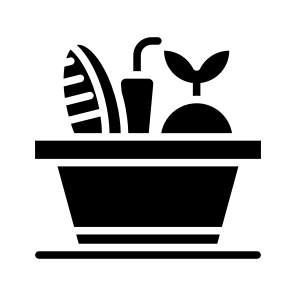 Food Basket, Food Bucket, Food Container, Vegetable Basket, Vegetable Bucket, icon