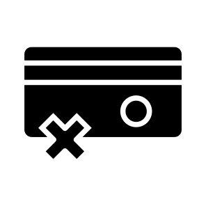 No Card, No Credit Card, No Card Payment, Canceled Card, Block Card icon