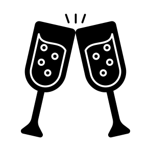 Toasting, Cheers, Champagne, Glasses, Drinks icon