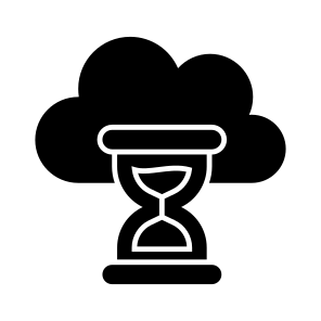 Cloud Hourglass, Cloud Sandglass, Cloud Timer, Cloud Timepiece, Cloud Clock icon