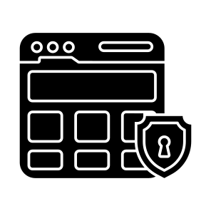 Website Security, Website Protection, Encrypted Website, Web Safety, Web Security icon