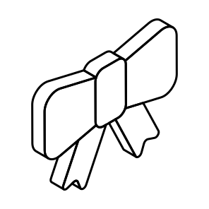 Ribbon Bow, Bowtie, Decorative Bow, Gift Bow, Bow, icon