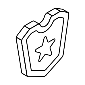 Security Shield, Safety Shield, Buckler, Protection Shield, Star Shield, icon
