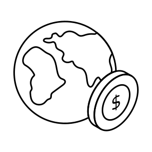 Global Money, Global Economy, Global Investment, Worldwide Money, Worldwide Economy, icon