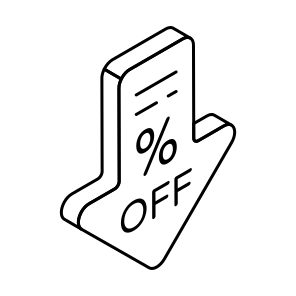 Shopping Sale, Shopping Discount, Downward Arrow, Arrowhead, Commerce icon